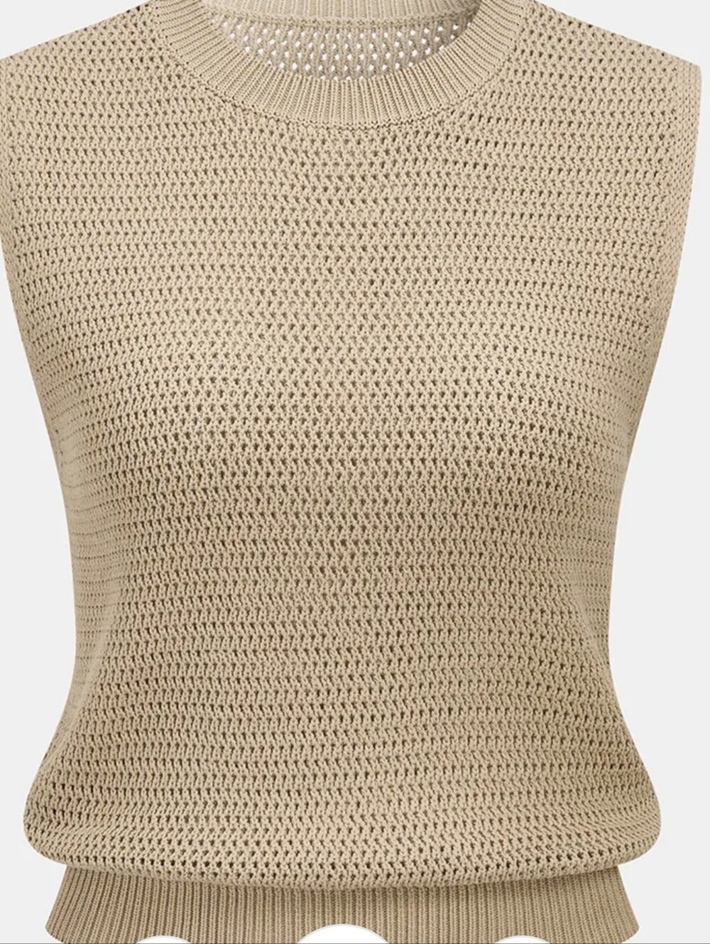 NWT Commense Cream Open Knit Sweater Vest Size Medium - Picture 3 of 14